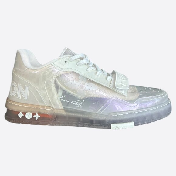 Louis Vuitton White & Transparent Mesh Trainers - Picture 1 of 8
